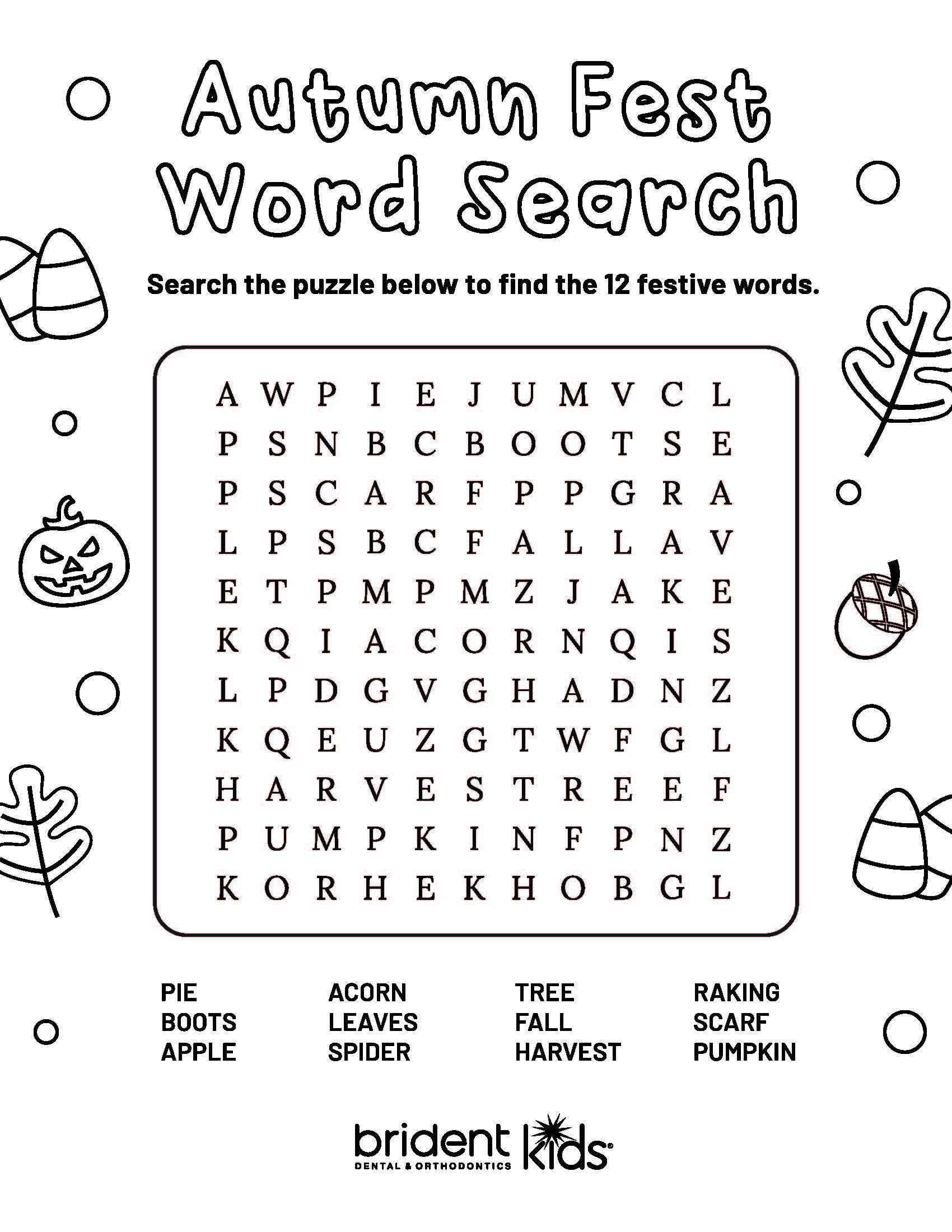 Brident Dental Kid's - Word Search