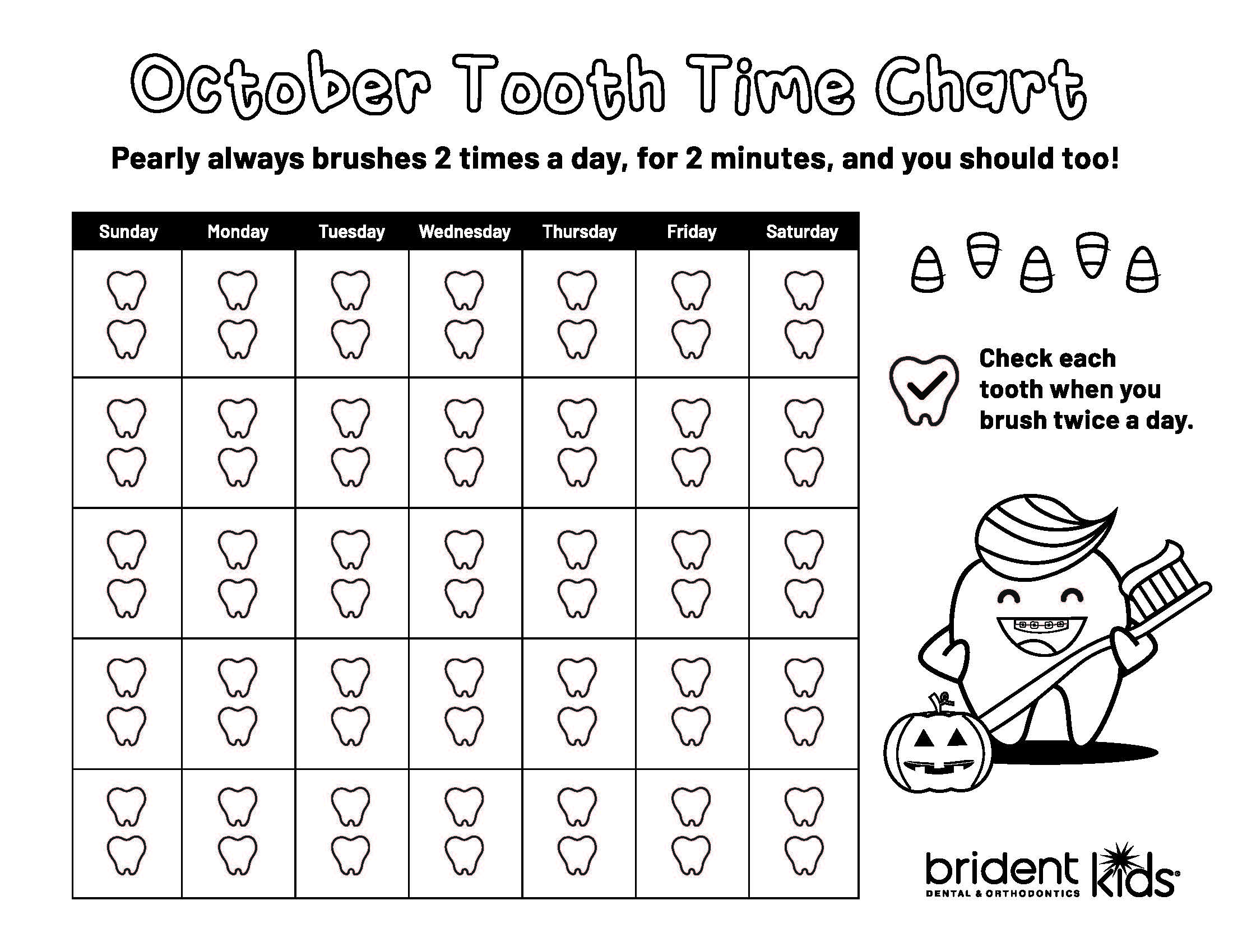 Brident Dental Kid's - Tooth Chart